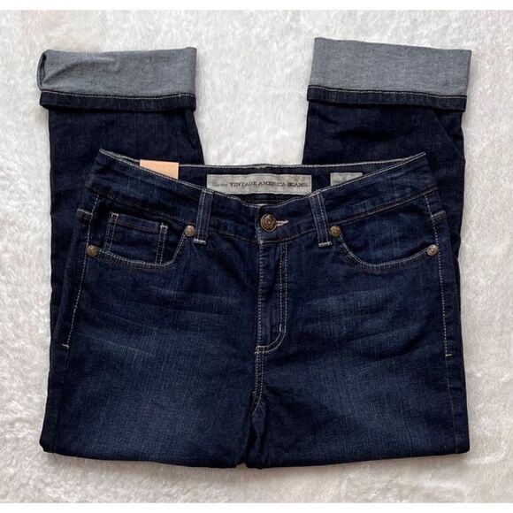 NWT Nine West Vintage America Jeans Classic Rise Boho Denim Crop Jeans, 8/28 - Picture 5 of 15